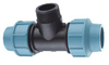 Тройник с латунной резьбой для ирригации, полипропиленовая муфта, светло-синий